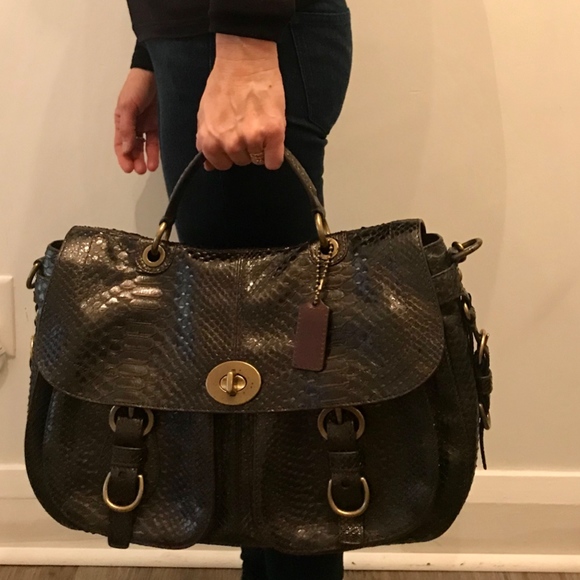 Coach real python satchel bag - Picture 2 of 5